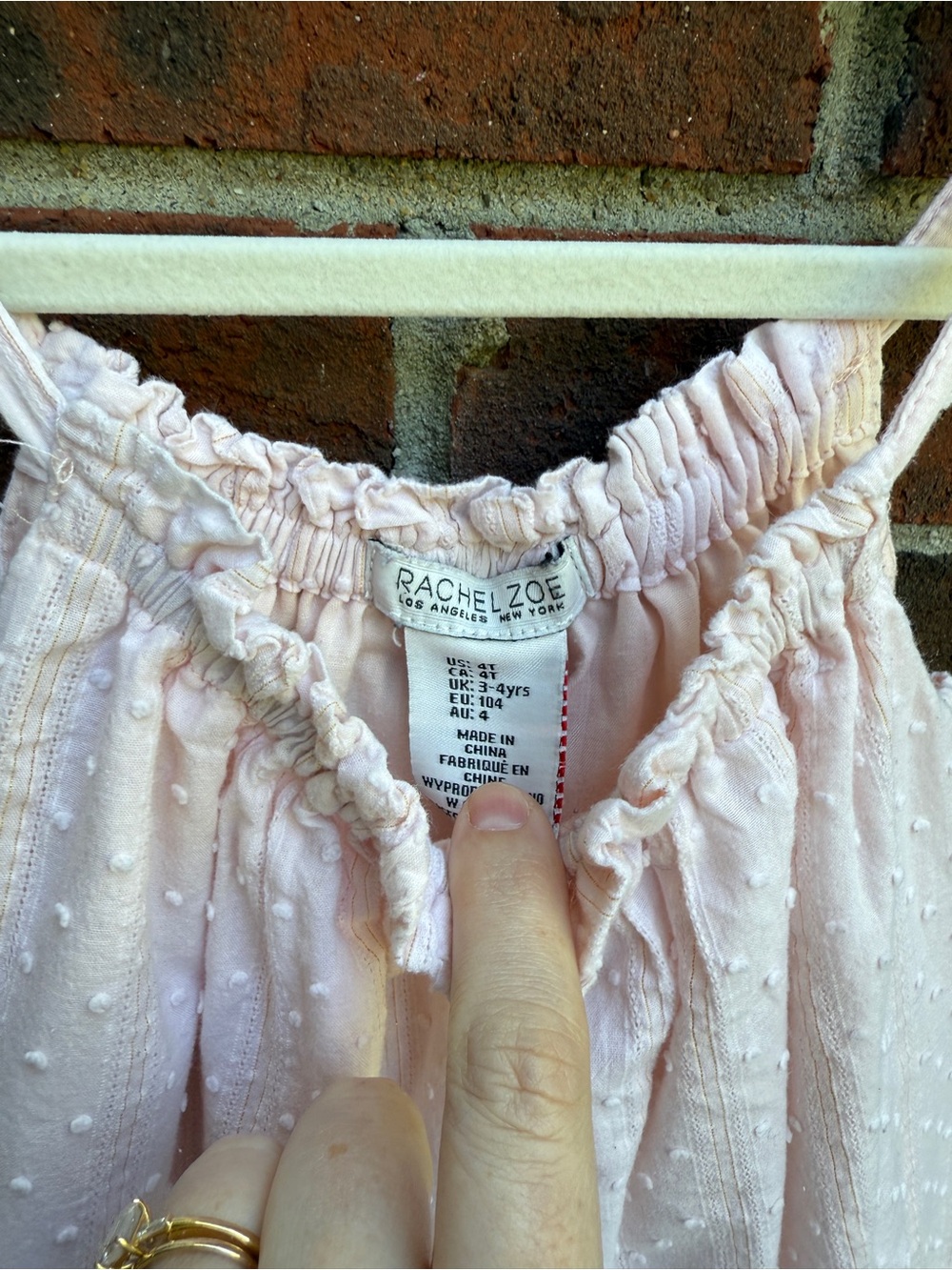 Rachel Zoe Blush Pink Ruffle Cotton Summer Dress Size 4T Girls toddler kids - Picture 3 of 6